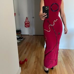 Vintage sequenced evening gown from early ‘90’s. Designer unknown.